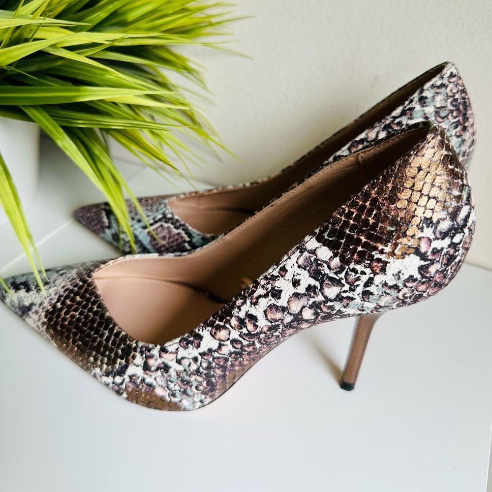 Zara | Embossed Leather Snake Bronze/Blue Pattern - Picture 8 of 16
